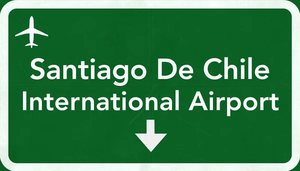 Sinal da estrada do Aeroporto Internacional Chile Santiago — Fotografia de Stock