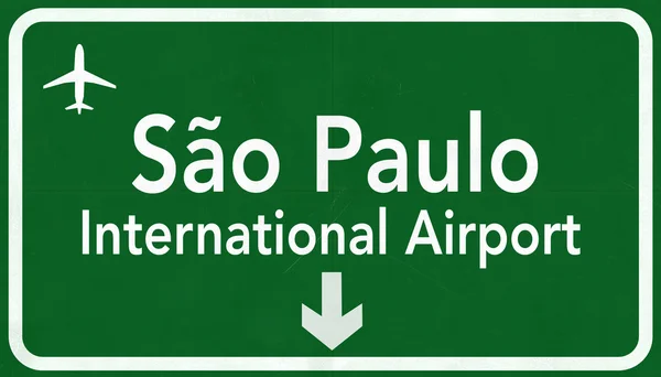 Sao Paulo Guarolhos Brazilia International Airport Highway Sign — Fotografie, imagine de stoc