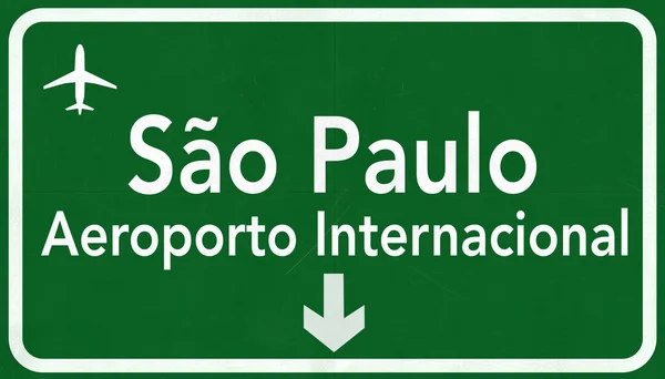 Sao Paulo Guarolhos Brazilië International Airport Highway teken — Stockfoto