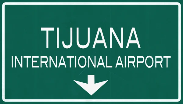 Tijuana Mexico International Airport Highway Sign — Stock Photo, Image