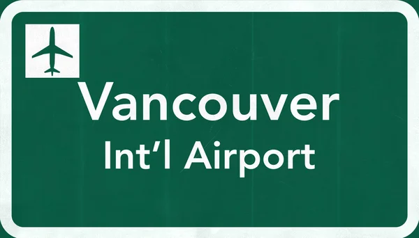 Señal de autopista del aeropuerto internacional Vancouver Canadá —  Fotos de Stock