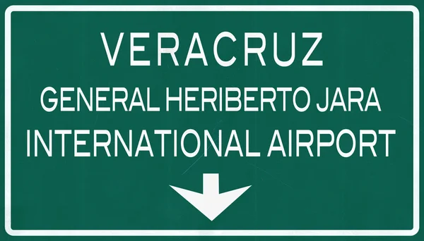 Firma de autopista del Aeropuerto Internacional de Veracruz México — Foto de Stock