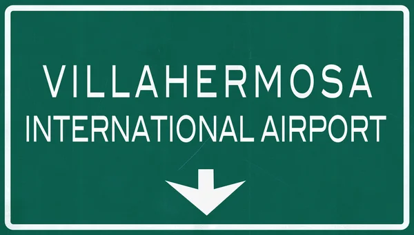 Villahermosa México International Airport Highway Sign — Fotografia de Stock