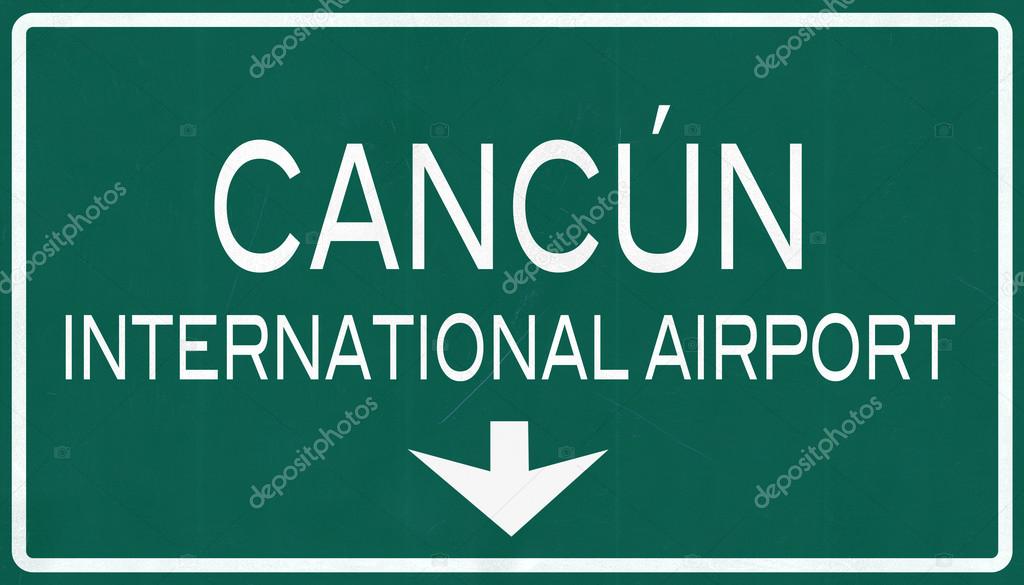 Cancun Mexico International Airport Highway Sign