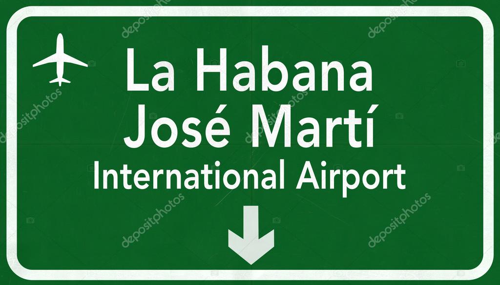 La Habana Jose Marti Cuba International Airport Highway Sign