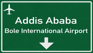 Addis Ababa Ethiopia Havaalanı Otoban işareti