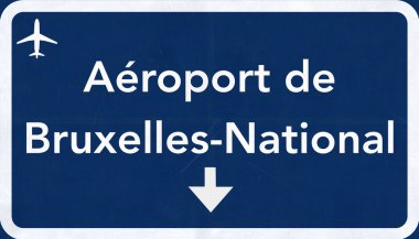 Brüksel Belçika Havaalanı Otoban işareti
