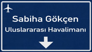 Gökçen Istanbul Türkiye Havaalanı Otoban işareti