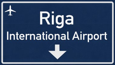 Riga Letonya Havaalanı Otoban işareti