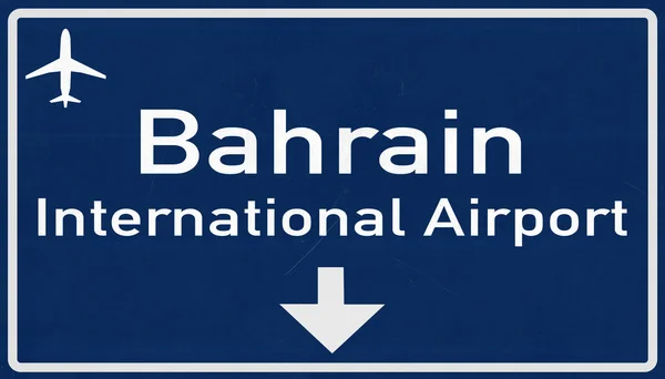 Autobahnschild am Flughafen Bahrain — Stockfoto