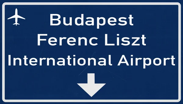 Budapeszt Węgry lotniska autostradą znak — Zdjęcie stockowe