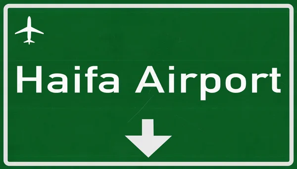Señal de autopista del aeropuerto de Haifa Israel —  Fotos de Stock