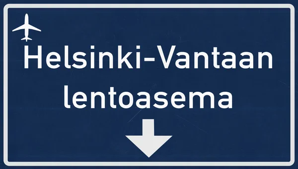 ヘルシンキ フィンランドの空港高速道路標識 — ストック写真