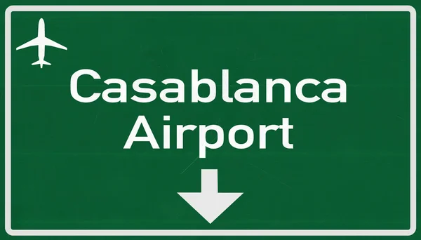 モロッコ カサブランカの空港道路サイン — ストック写真