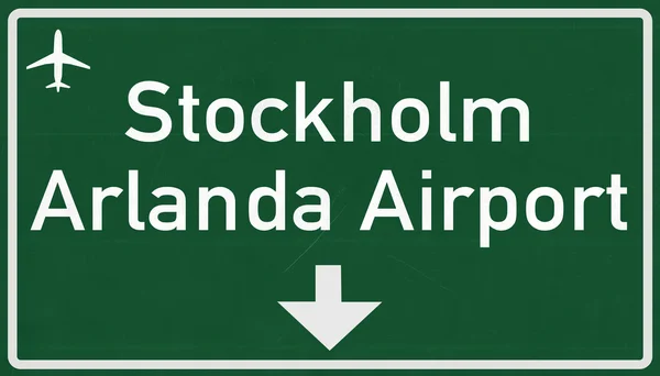 Stockholm schweden flughafen autobahnschild — Stockfoto
