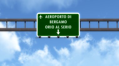 Bergamo İtalya Havaalanı Otoban yol işareti