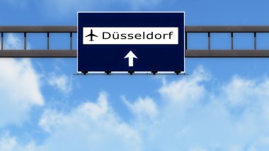 Dusseldorf Almanya Havaalanı Otoban yol işareti