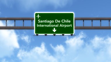 Santiago Şili Havaalanı Otoban yol işareti