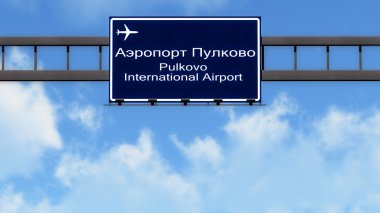 Saint Petersburg Pulkovo Rusya Havaalanı Otoban yol işareti