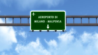 Milano Malpensa İtalya Havaalanı Otoban yol işareti