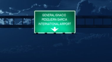 Hermosillo Meksika Havaalanı Otoban yol işaret geceleri