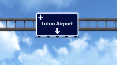 Londra Luton İngiltere Amerika Birleşik Devletleri Havaalanı Otoban yol işaret