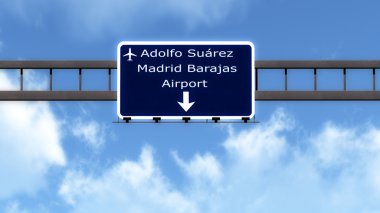 Madrid Barajas Spain Airport Highway Road Sign clipart