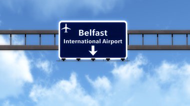 Belfast Kuzey İrlanda Havaalanı yolu yol işareti