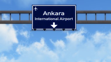 Ankara Türkiye Havaalanı Otoban yol işareti