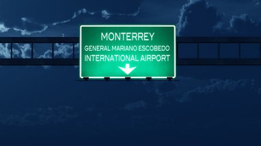 Monterrey Meksika Havaalanı Otoban yol işaret geceleri