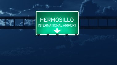 Hermosillo Meksika Havaalanı Otoban yol işaret geceleri
