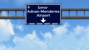 Izmir Türkiye Havaalanı Otoban yol işareti