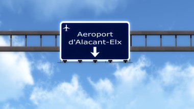 Alicante İspanya Havaalanı Otoban yol işareti