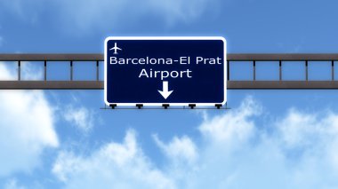 Barcelona İspanya Havaalanı Otoban yol işareti
