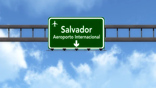 Salvador Brasile Airport Highway Road Sign — Foto Stock