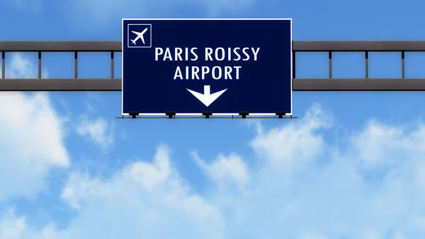 Paris Roissy De Gaulle France Airport Highway Road Sign — Stock Photo, Image