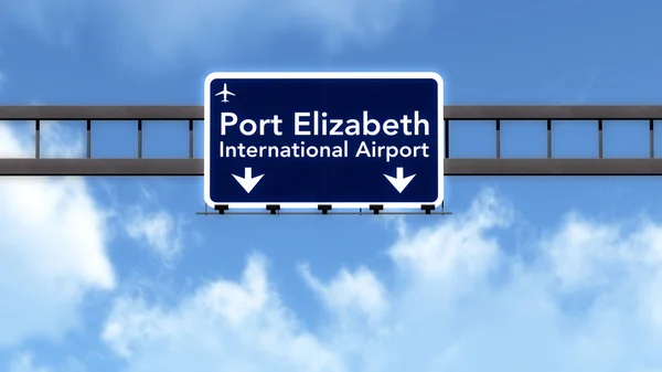 Port Elizabeth Zuid Afrika luchthaven Highway Road Sign — Stockfoto