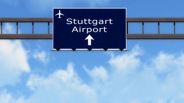 Stuttgart Germany Airport Highway Road Sign — Stock Photo, Image