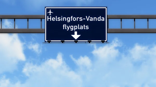 Helsinki Vantaa Havaalanı Otoban yol işareti — Stok fotoğraf