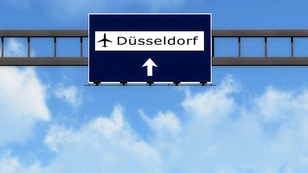 Dusseldorf Alemania Airport Highway Road Sign — Foto de Stock