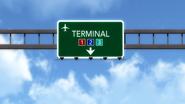 Airport Highway Road Sign — Stock Photo, Image