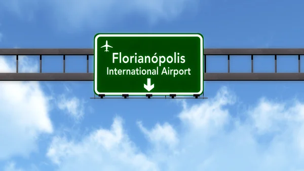 Florianopolis Brazil Airport Highway Road Sign — Stock Photo, Image