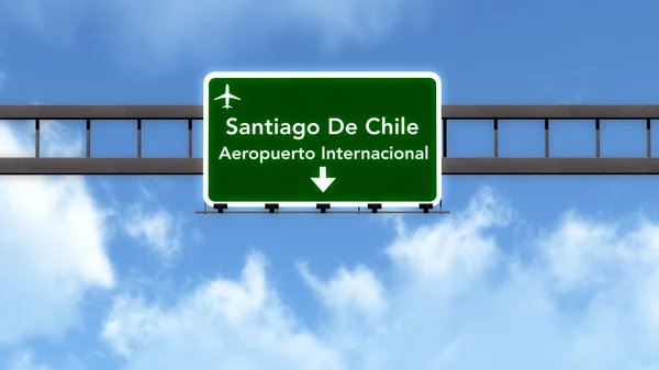 Santiago Chile Aeroporto Rodovia sinal — Fotografia de Stock