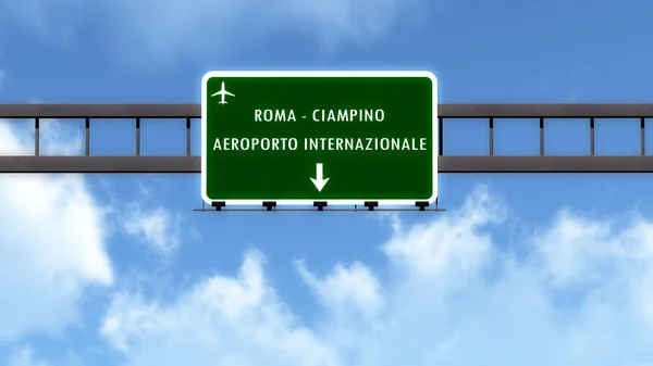 Рома Чампіно Італії відлітають дорожній знак — стокове фото
