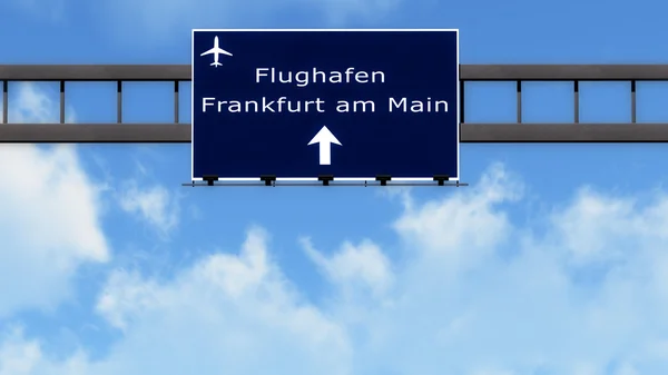 Frankfurt Tyskland Airport Highway Vägmärke — Stockfoto