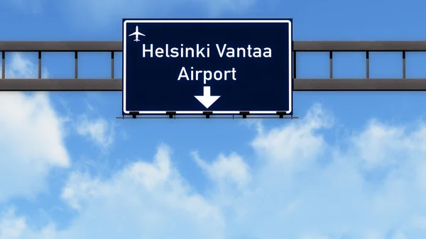 Helsingfors Vanda flygplats Highway Vägmärke — Stockfoto