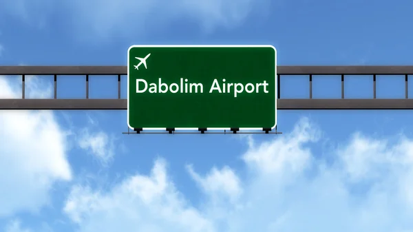Señal de carretera del aeropuerto de Dabolim India — Foto de Stock