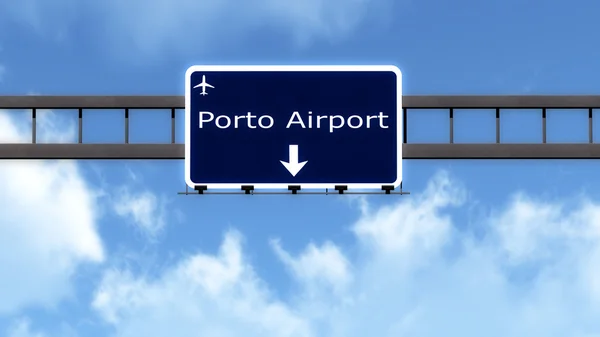 Portugal flughafen autobahnschild — Stockfoto