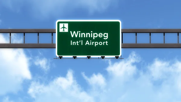 Señal de tráfico de la carretera Aeropuerto de Winnipeg Canadá —  Fotos de Stock