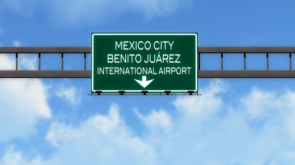 Señal de carretera del aeropuerto de Ciudad de México — Foto de Stock